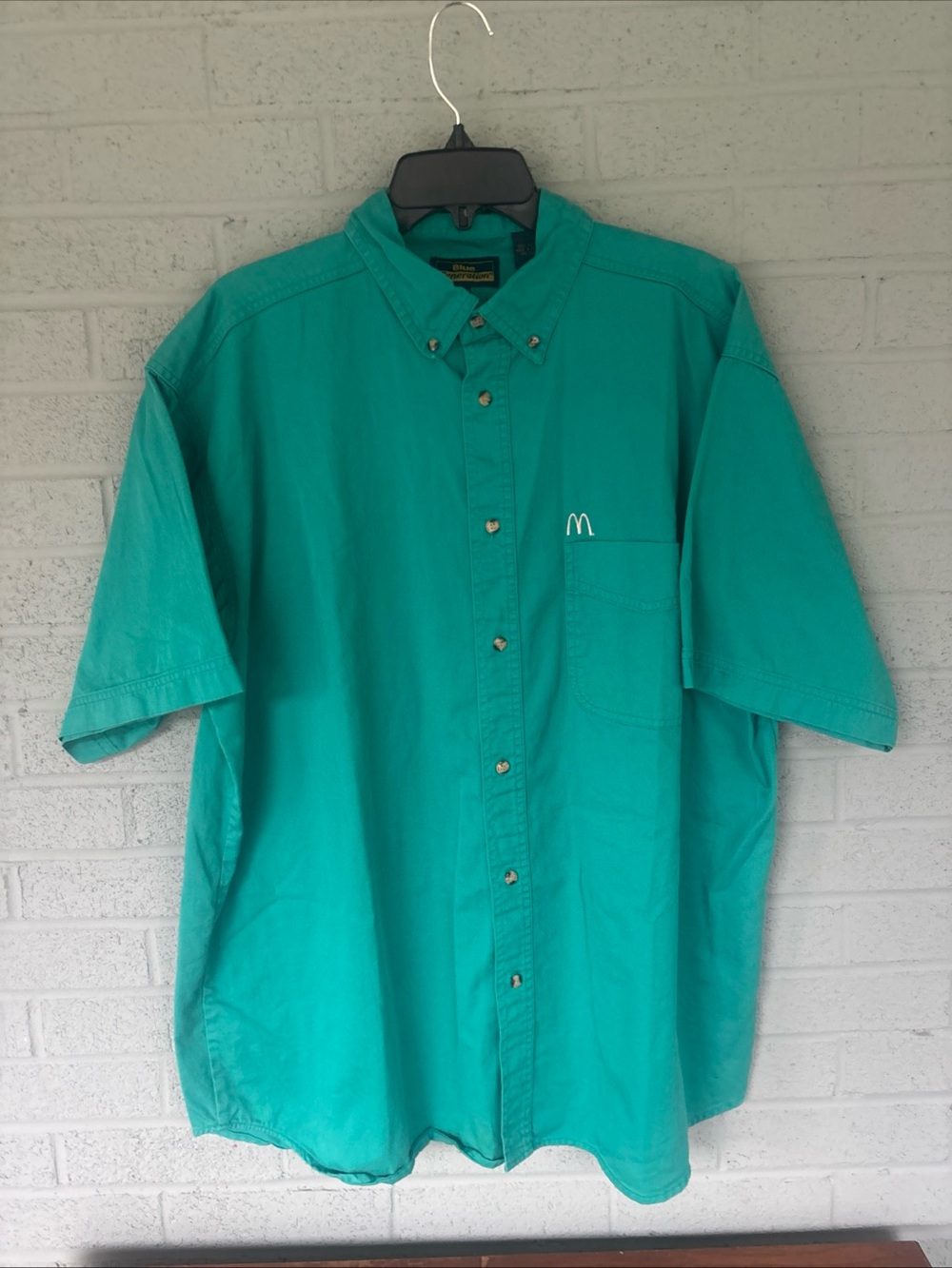 Vintage 90s McDonald's Green Short-Sleeve Button-Down Shirt